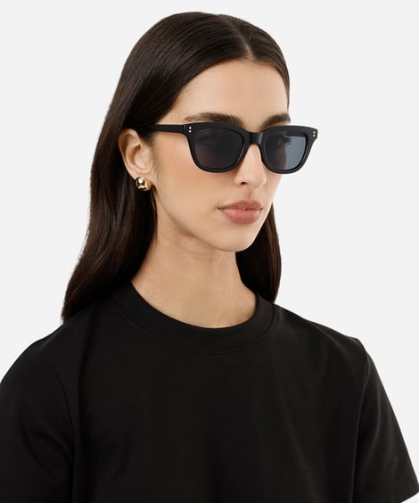 óculos de sol gatinho feminino de acetato preto
