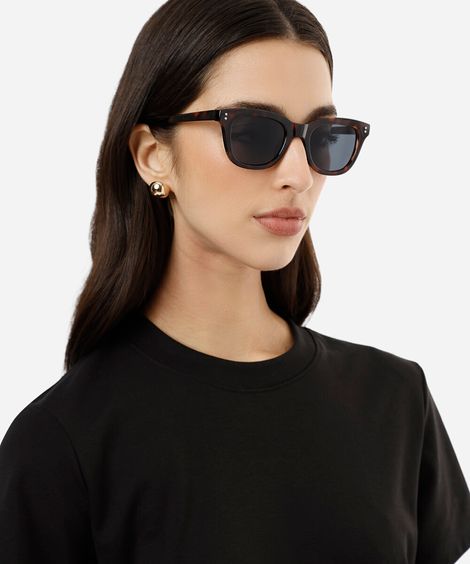 óculos de sol feminino gatinho de acetato tartaruga marrom