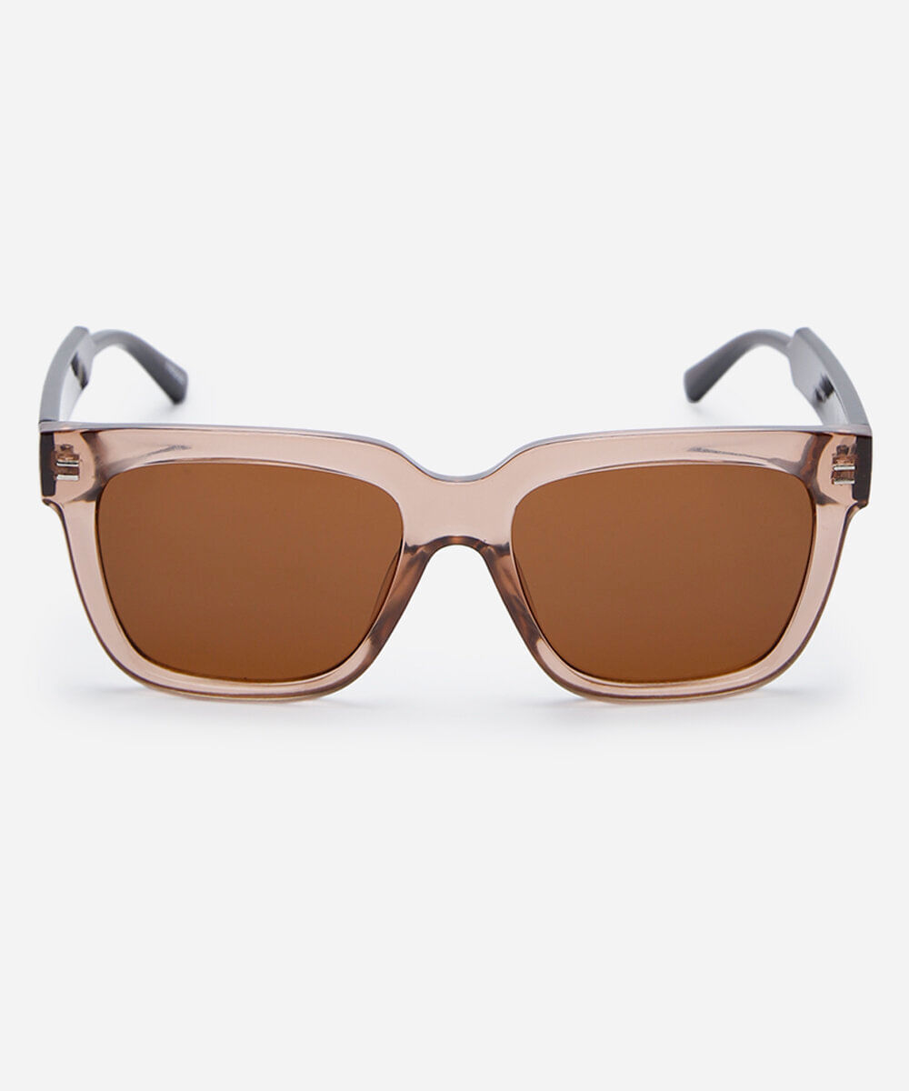 óculos de sol feminino quadrado de acetato marrom