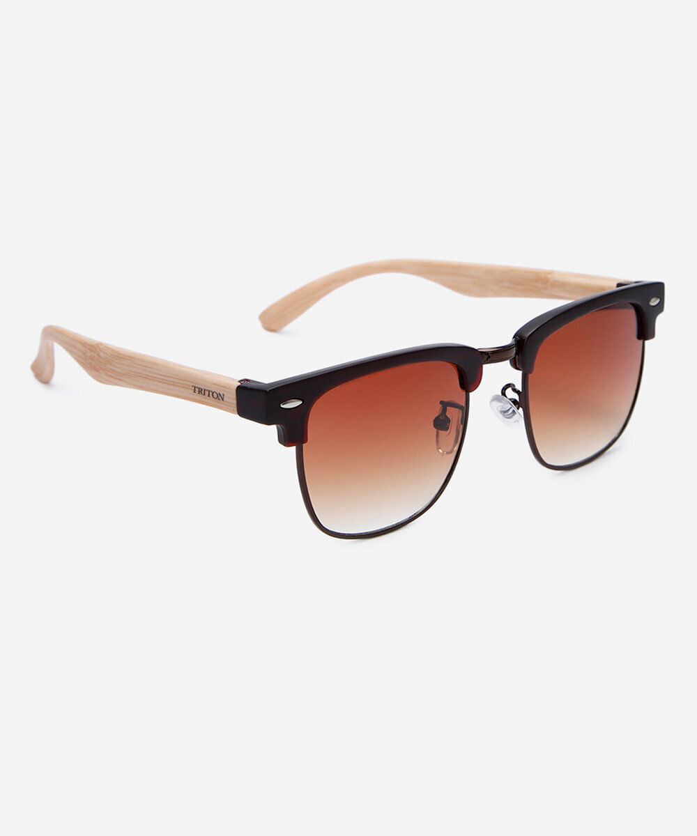óculos de sol masculino quadrado de acetato triton marrom