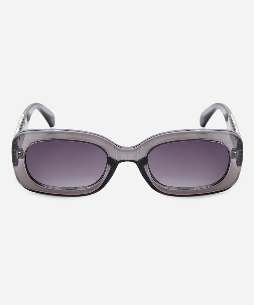 óculos de sol feminino quadrado de acetato triton cinza