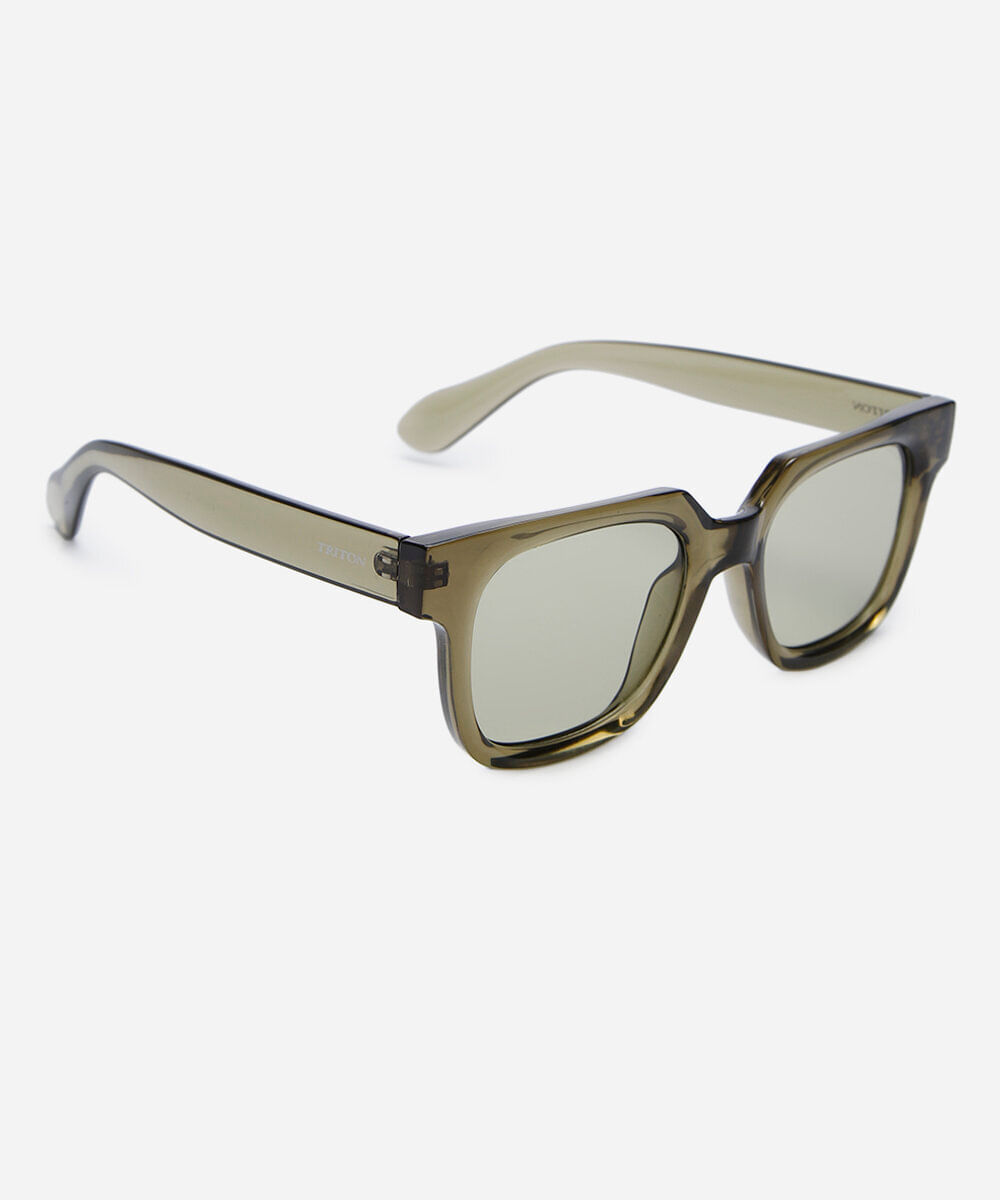 óculos de sol feminino quadrado de acetato triton verde