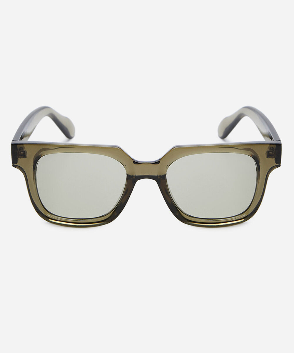 óculos de sol feminino quadrado de acetato triton verde