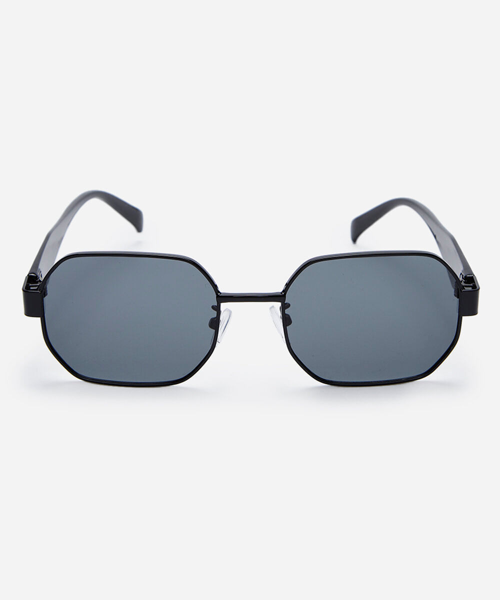 óculos de sol feminino quadrado de metal triton preto