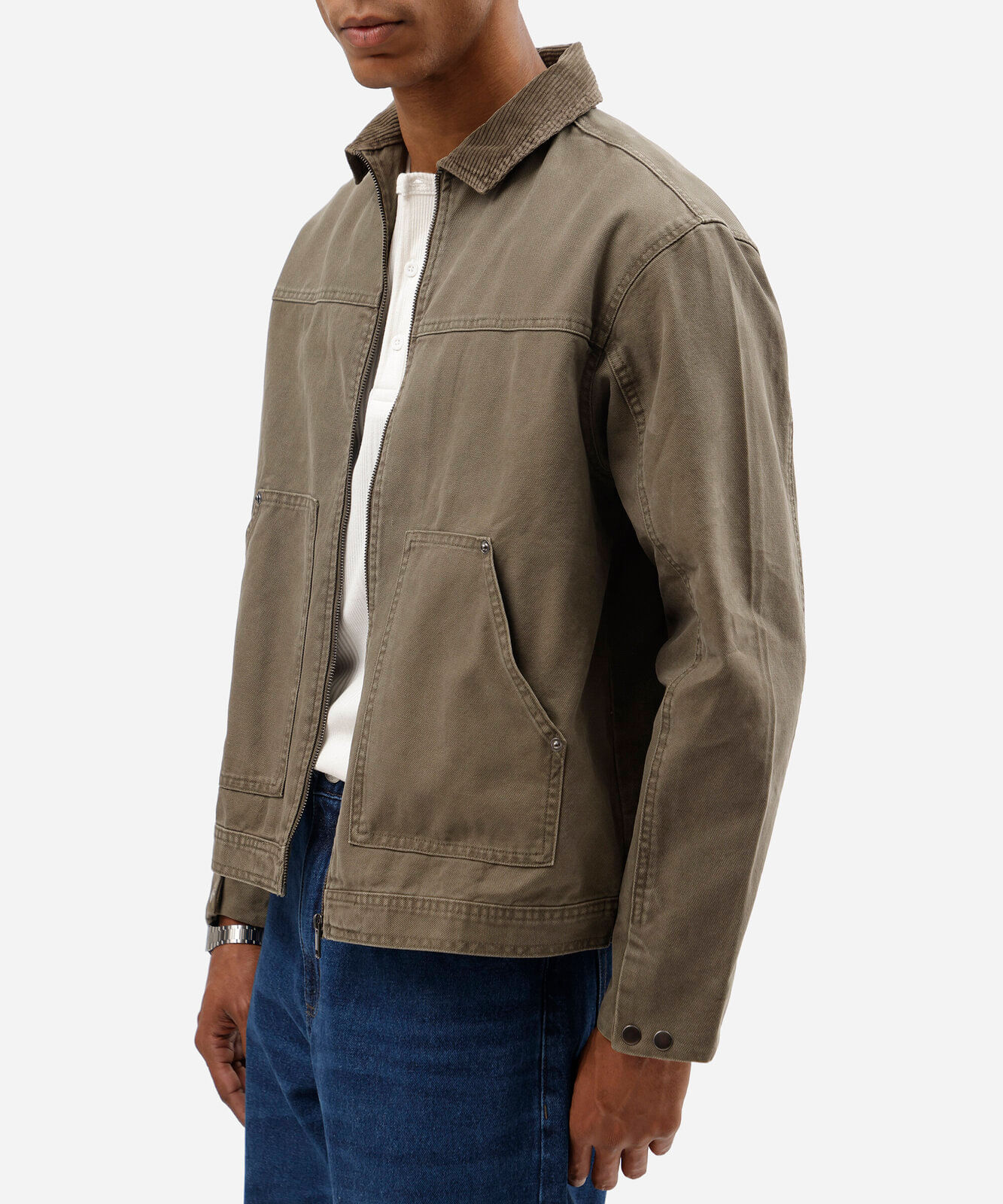 camiseta slim masculina canelada off white