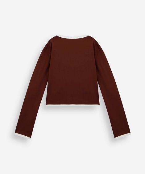 blusa infantil de poliamida manga longa marrom