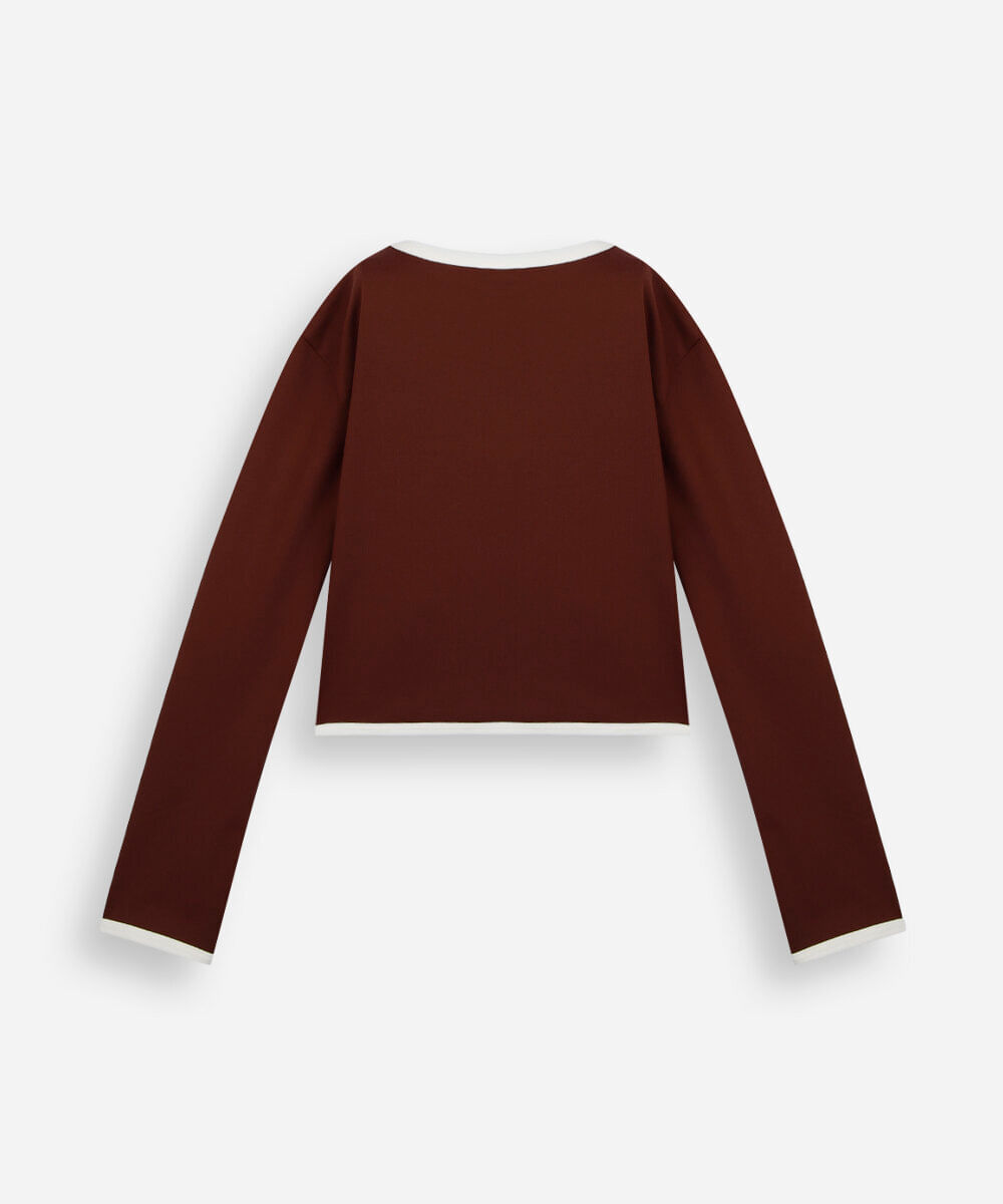 blusa infantil de poliamida manga longa marrom