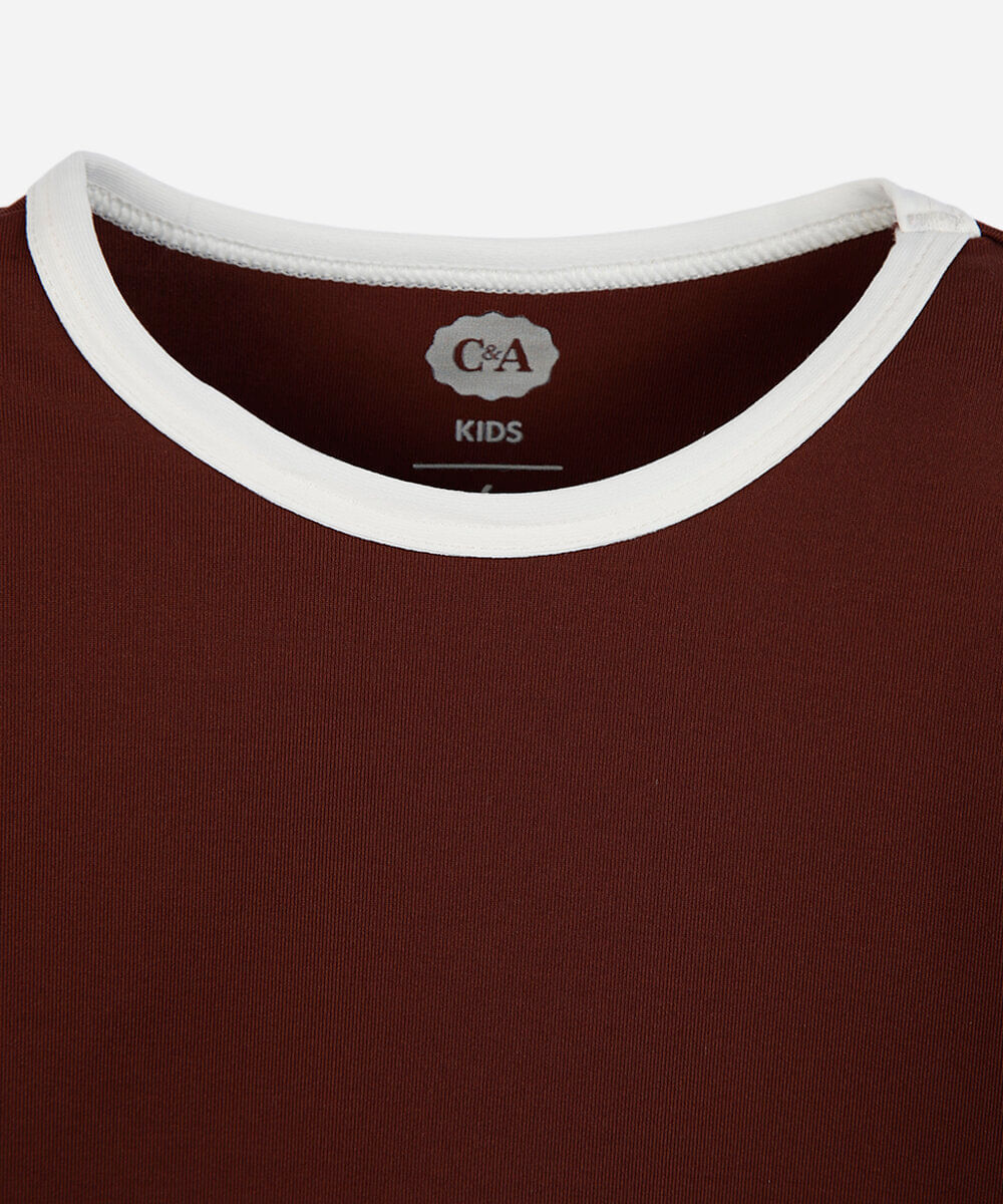 blusa infantil de poliamida manga longa marrom
