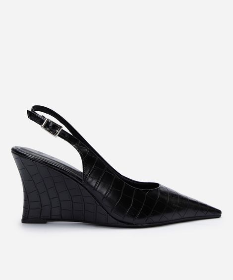 scarpin slingback com bico fino preto