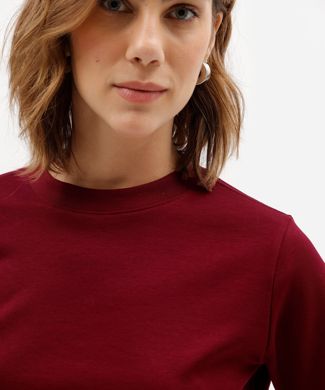 camiseta básica feminina de algodão peruano vermelha