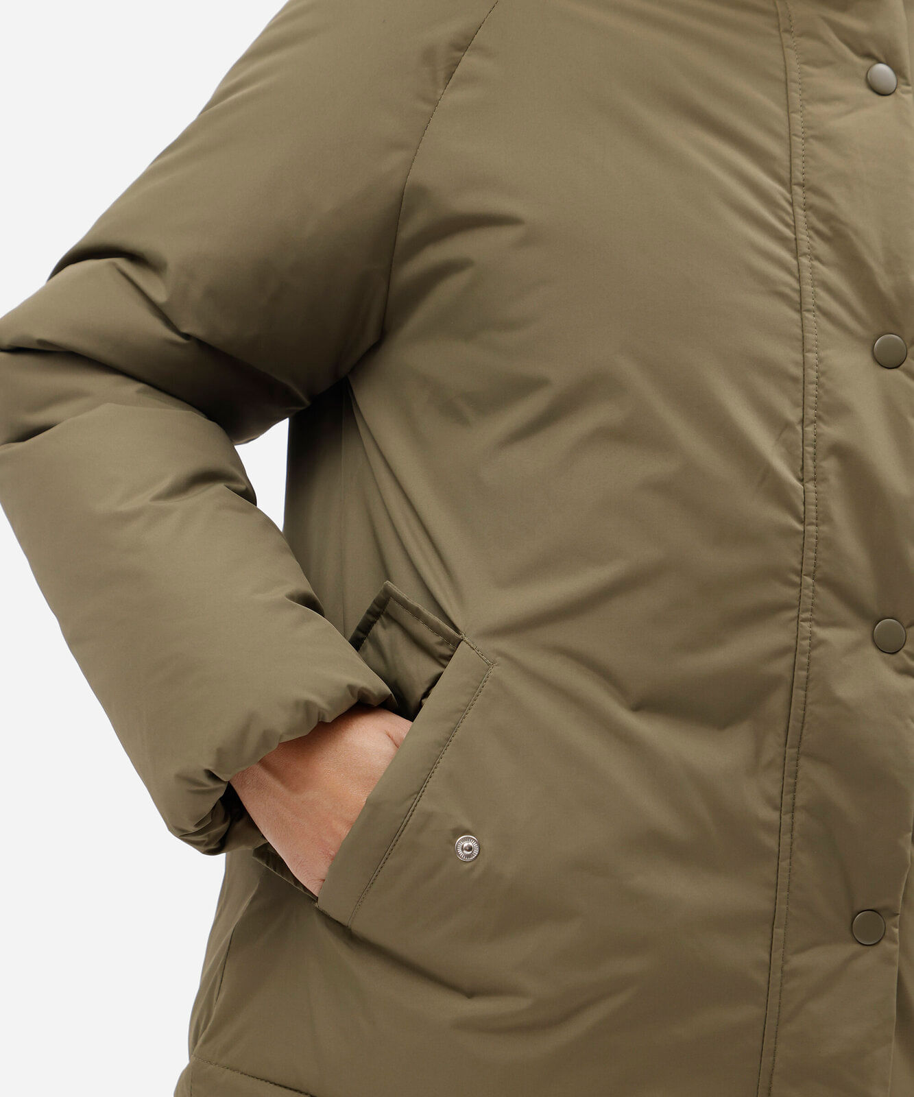 jaqueta puffer feminina com capuz verde