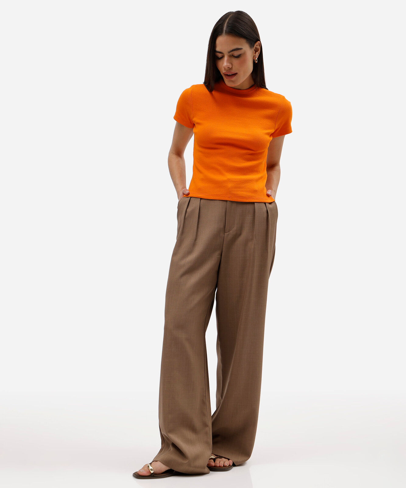 baby look ribana laranja