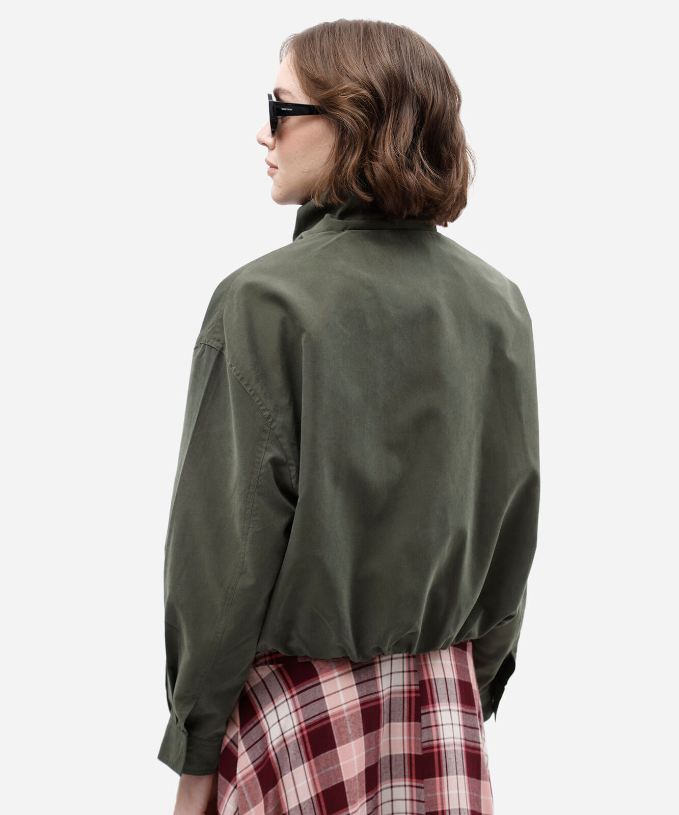 jaqueta balonê feminina gola alta verde