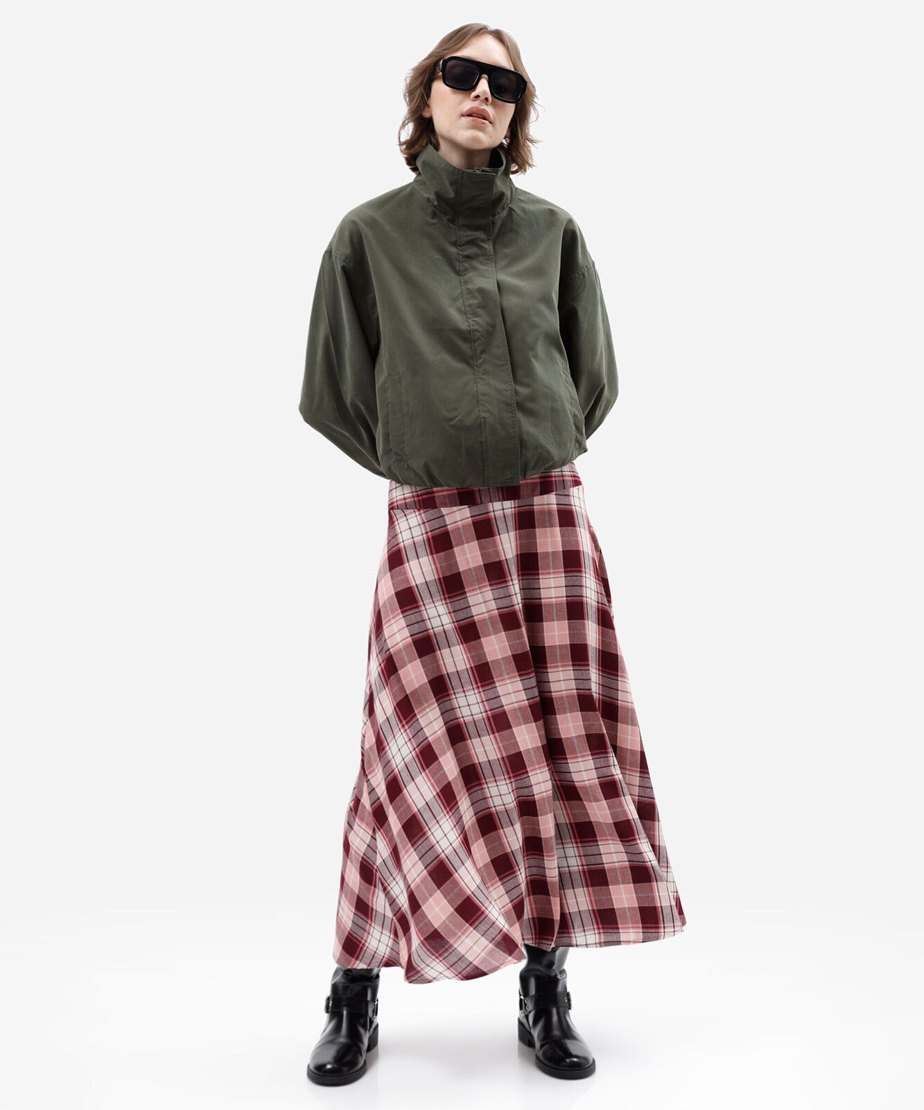 jaqueta balonê feminina gola alta verde