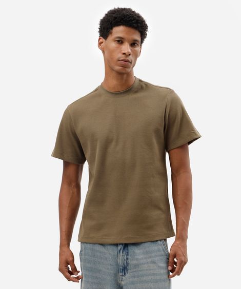 camiseta masculina manga curta texturizada verde