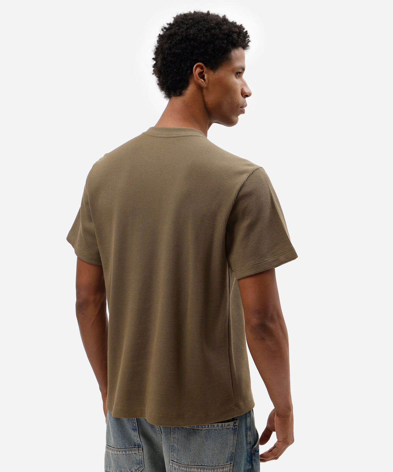 camiseta masculina manga curta texturizada verde