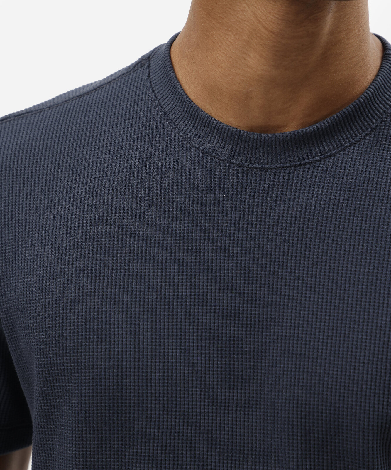 camiseta masculina manga curta texturizada azul