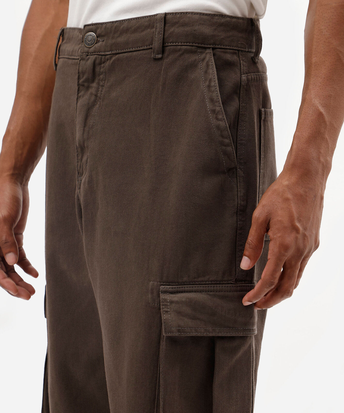 calça cargo masculina de sarja marrom