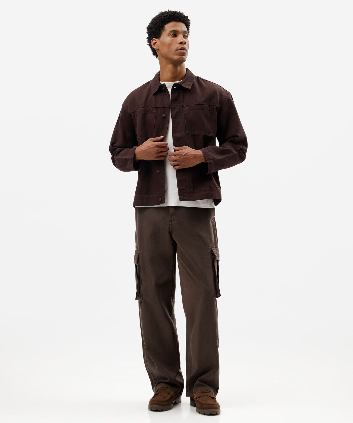 calça cargo masculina de sarja marrom