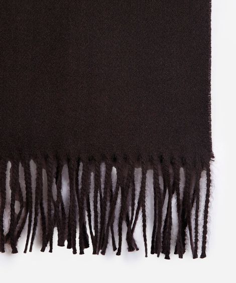 cachecol masculino com viscose e franjas marrom