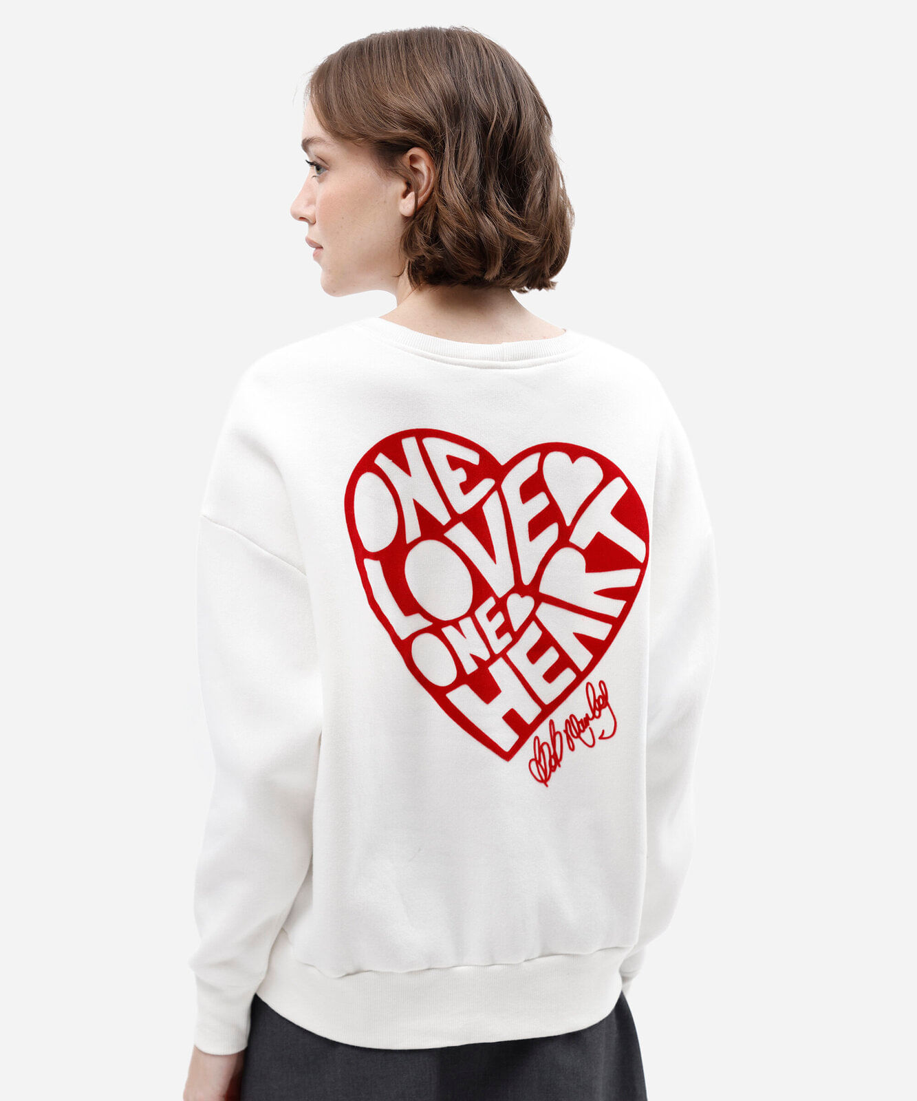 blusão feminino de moletom bob marley off white