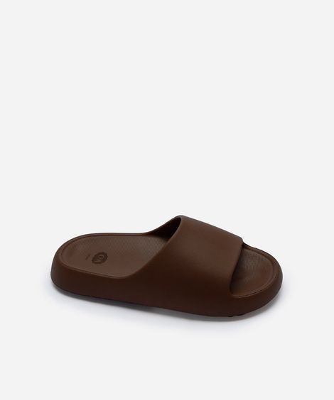 chinelo slide nuvem marrom