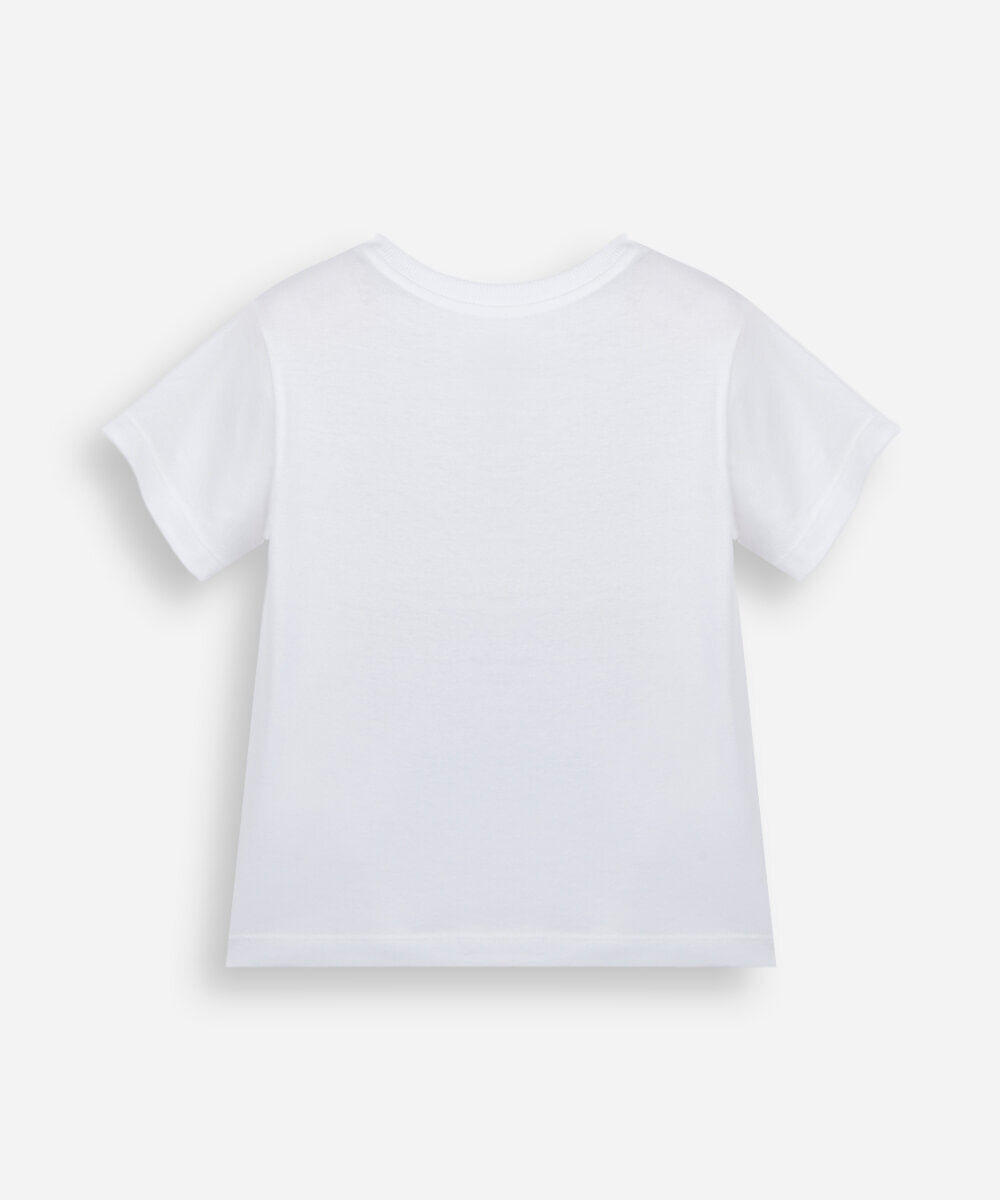 camiseta infantil de algodão manga curta moana off white