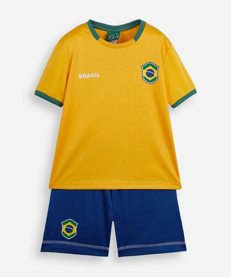 conjunto curto infantil brasil colorido