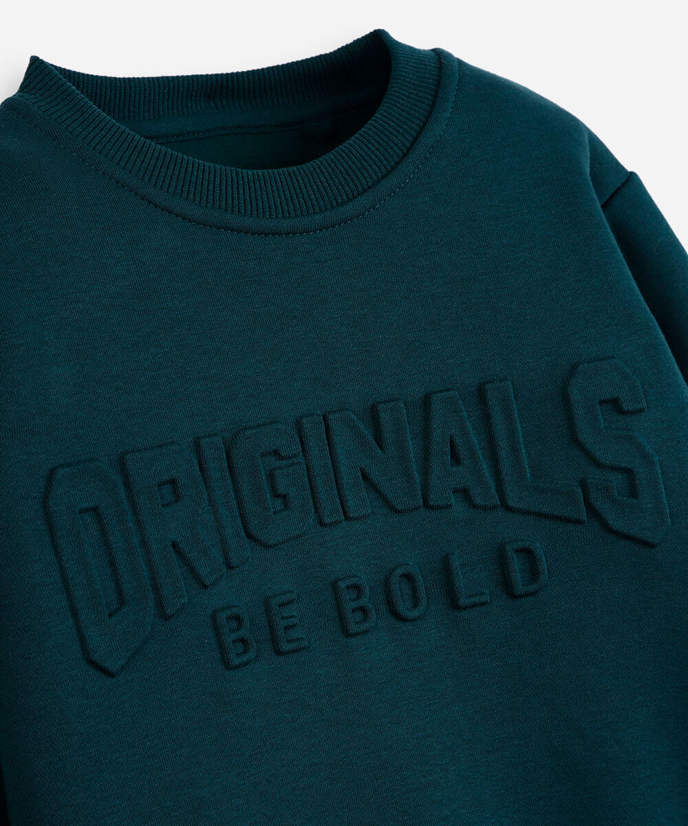blusão de moletom infantil originals be bold verde