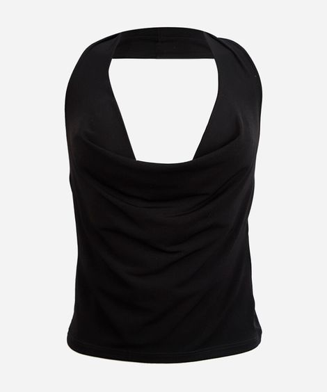 blusa frente única juvenil degagê preta