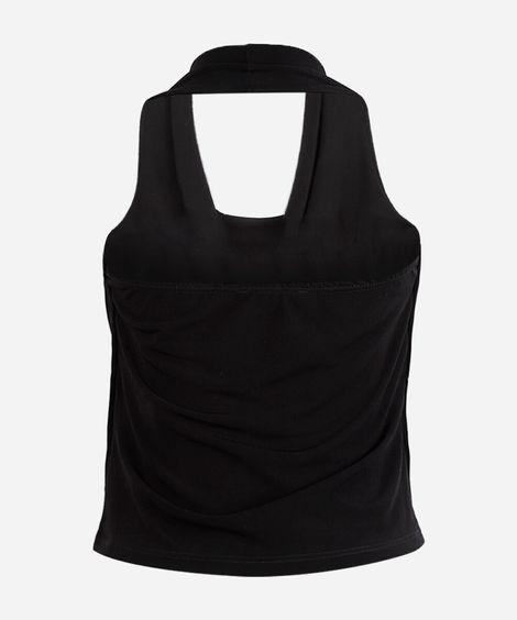 blusa frente única juvenil degagê preta
