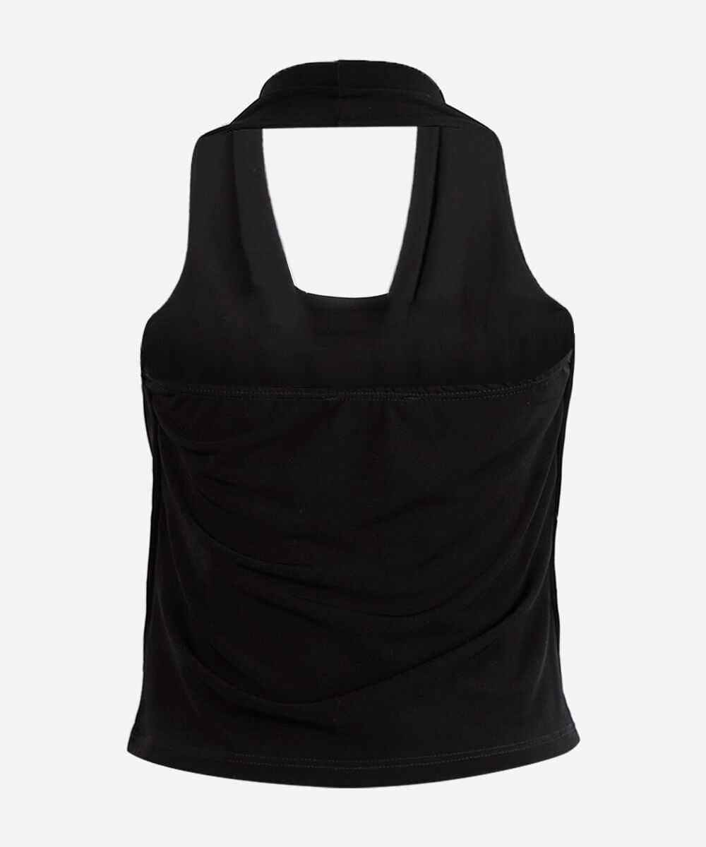 blusa frente única juvenil degagê preta
