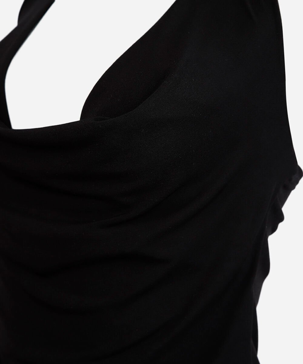blusa frente única juvenil degagê preta