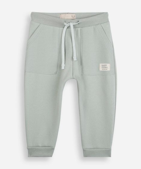 calça de moletom infantil texturizada verde