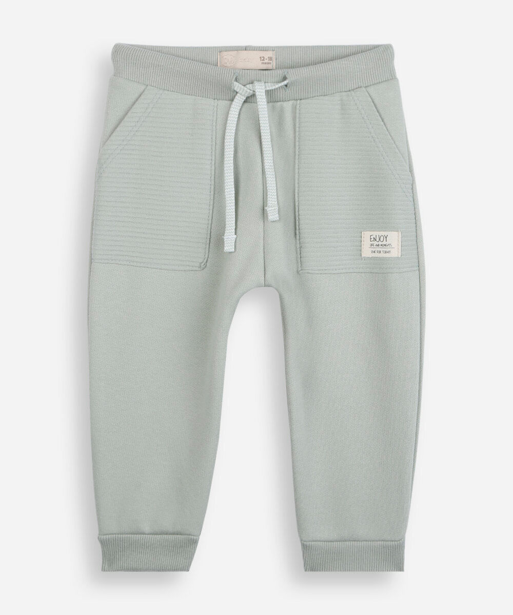 calça de moletom infantil texturizada verde