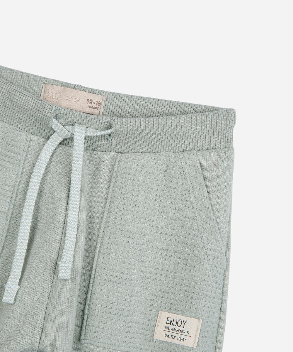 calça de moletom infantil texturizada verde