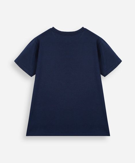 camiseta infantil com algodão manga curta estampada azul