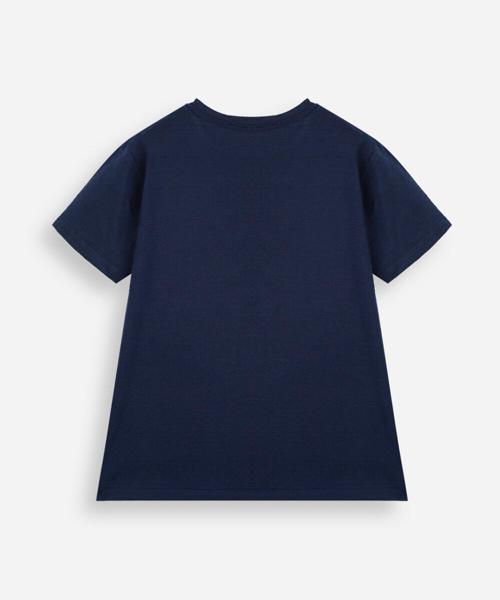 camiseta infantil com algodão manga curta estampada azul