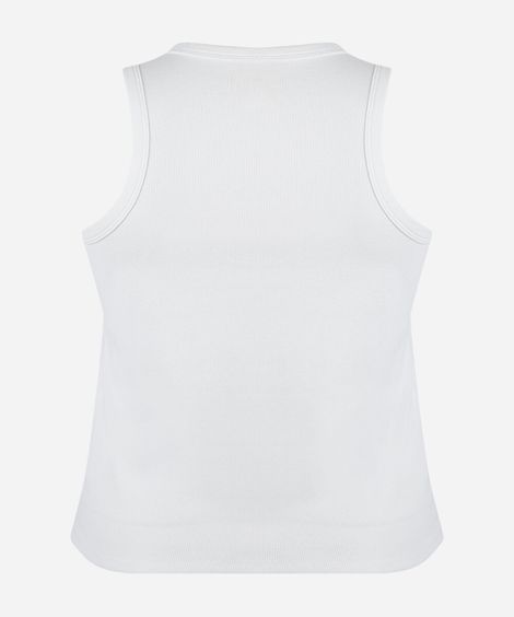 regata feminina de algodão com bordado brasil plus size off white