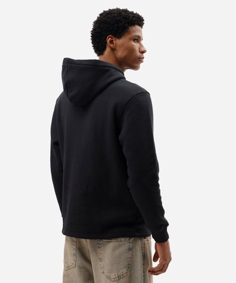 blusão masculino com capuz e bolso preto