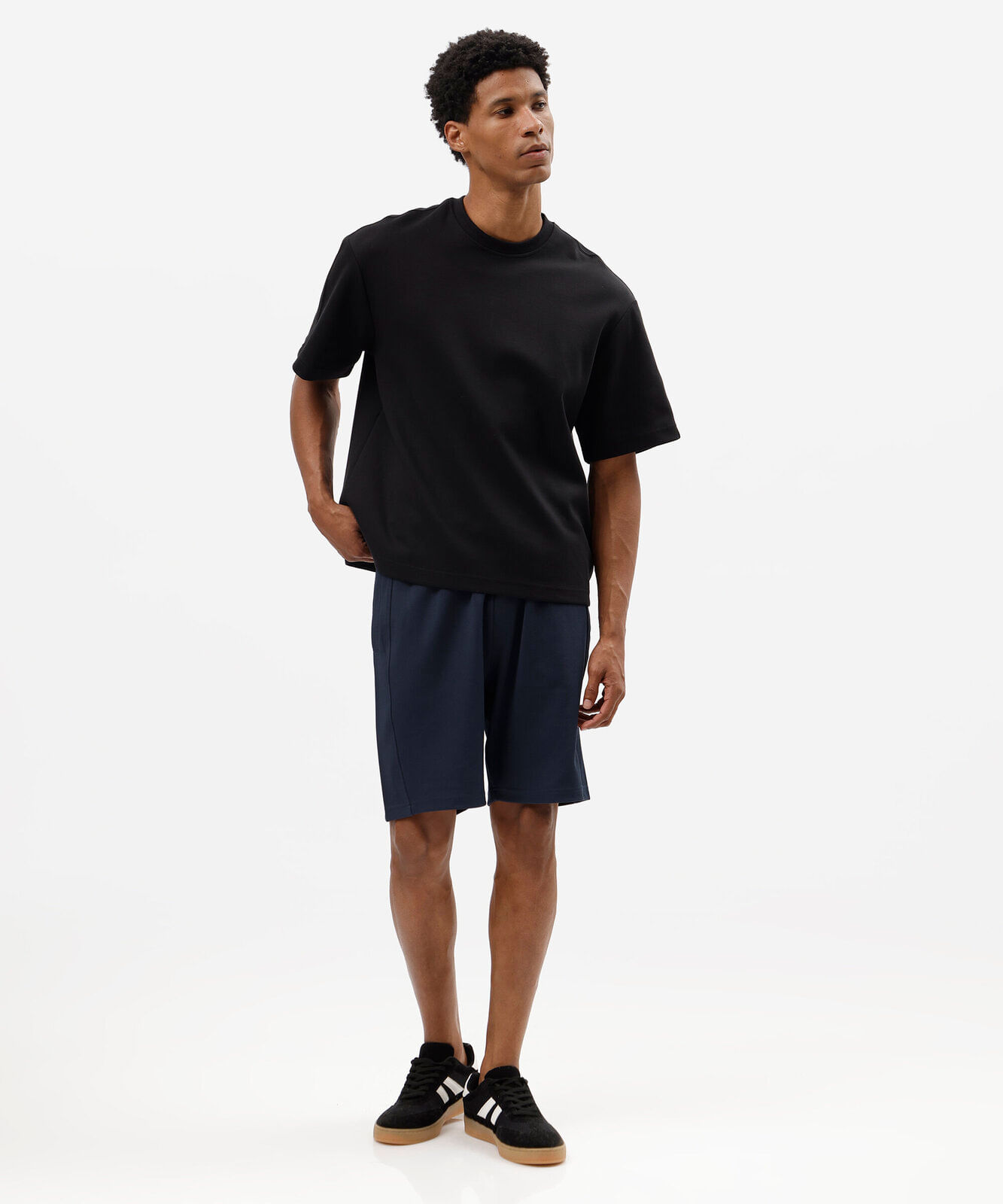 bermuda masculina  cós elástico azul