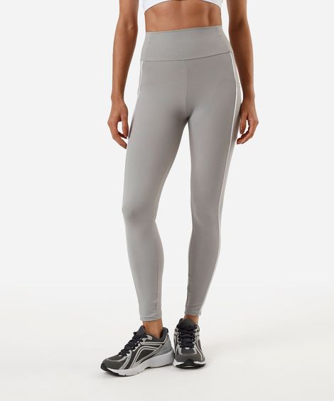 calça legging com bolsos esportiva cinza