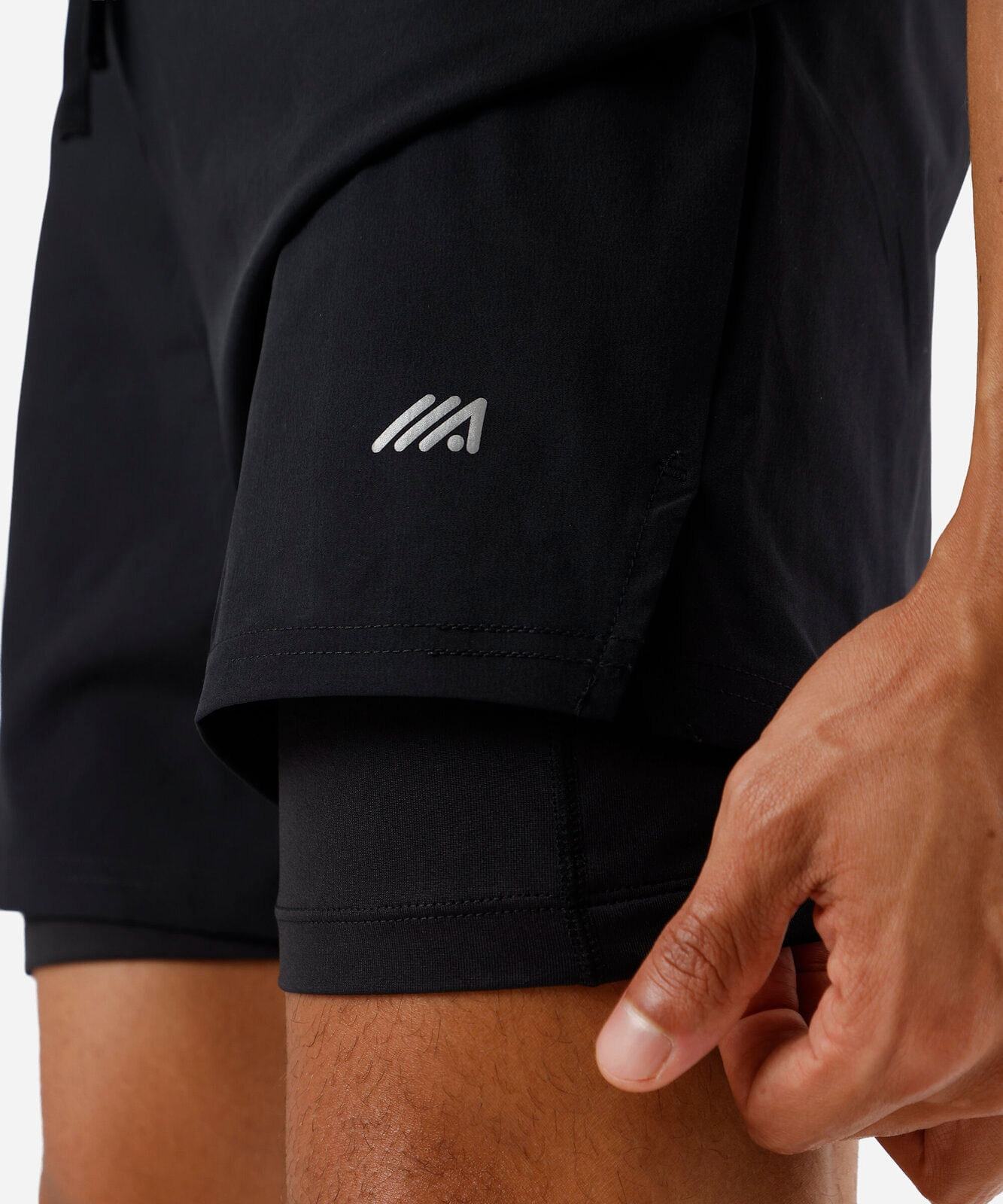 short masculino esportivo com bermuda de compressão preto
