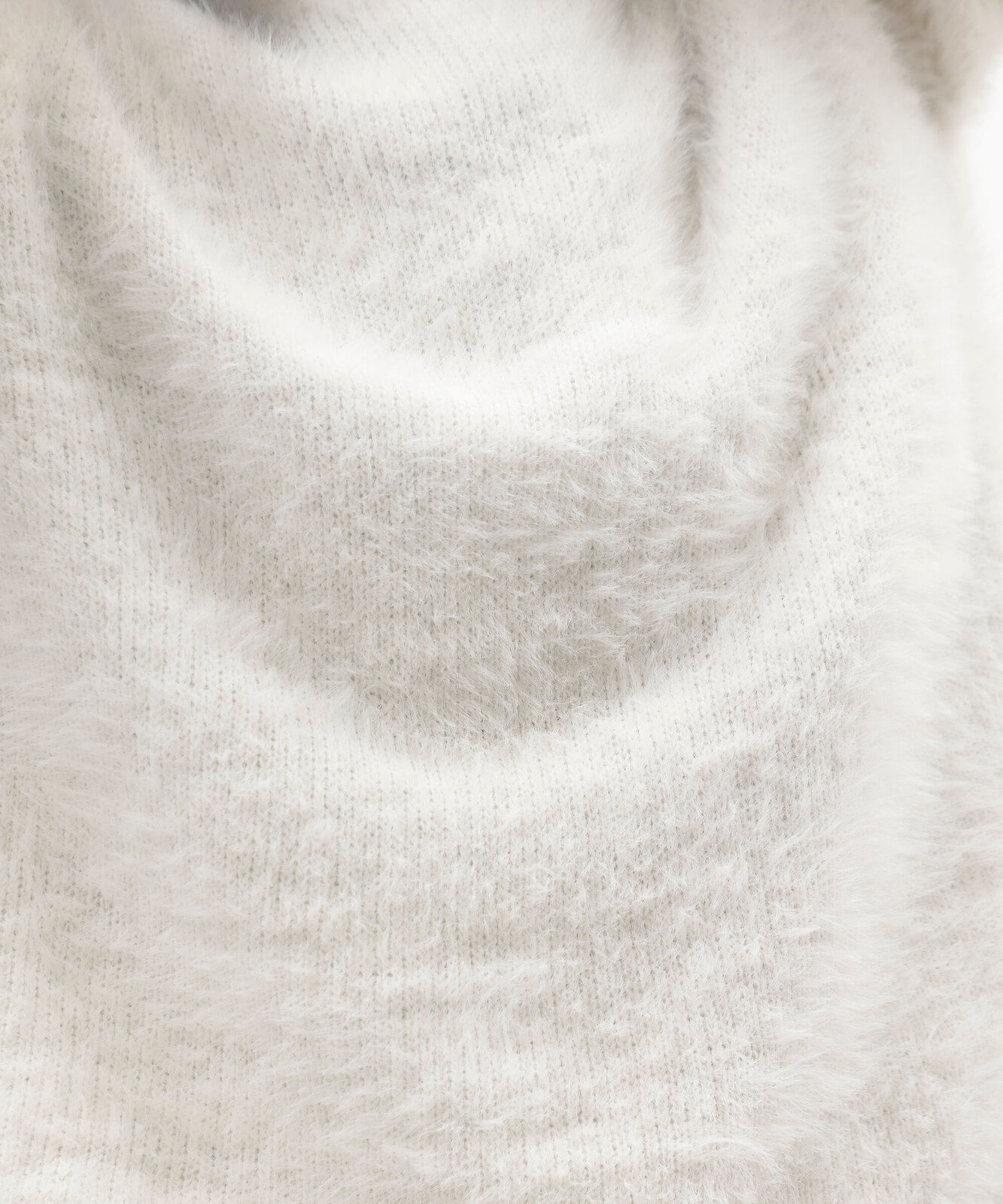 suéter feminino de tricot gola redonda texturizado off white