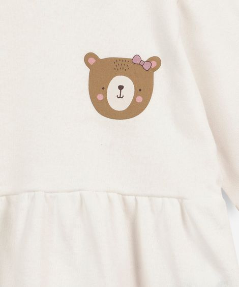 conjunto longo infantil ursinha rosa