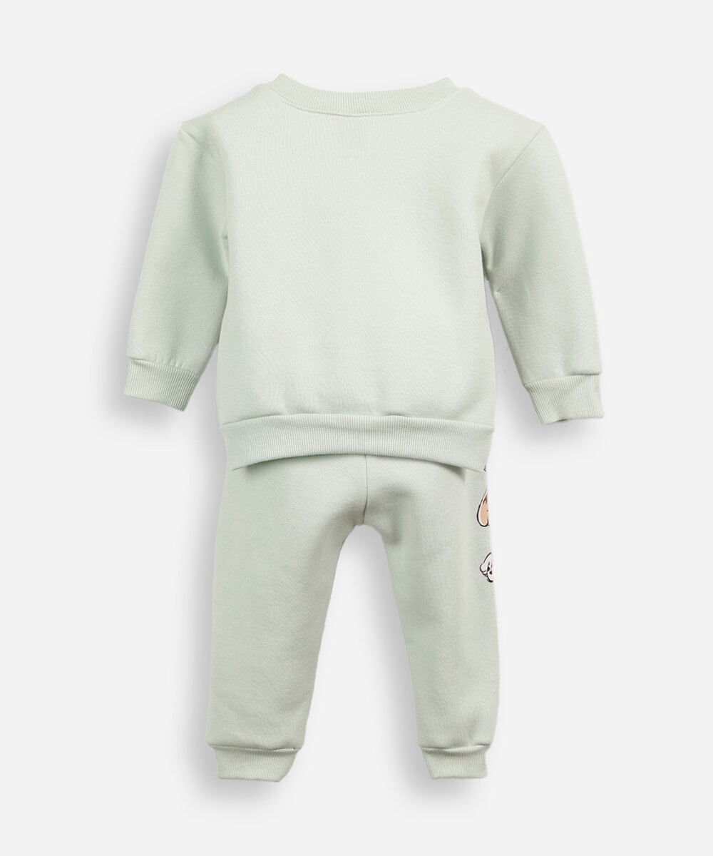 conjunto longo infantil de moletom patrulha canina verde