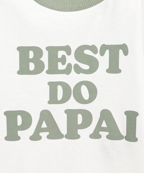 camiseta infantil de algodão manga curta estampada off white
