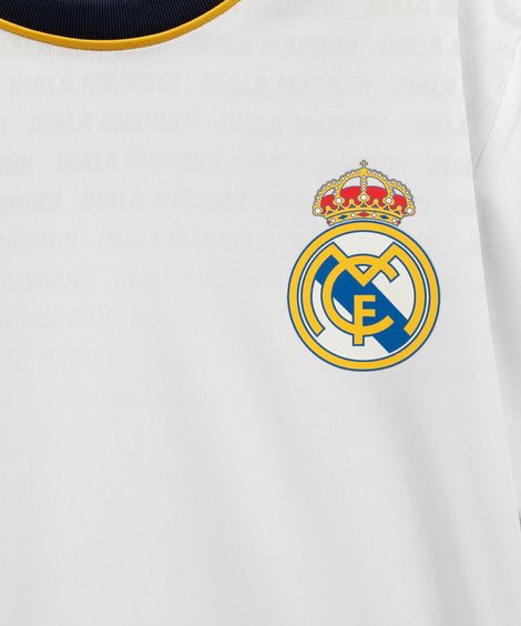 camiseta infantil manga curta real madrid off white