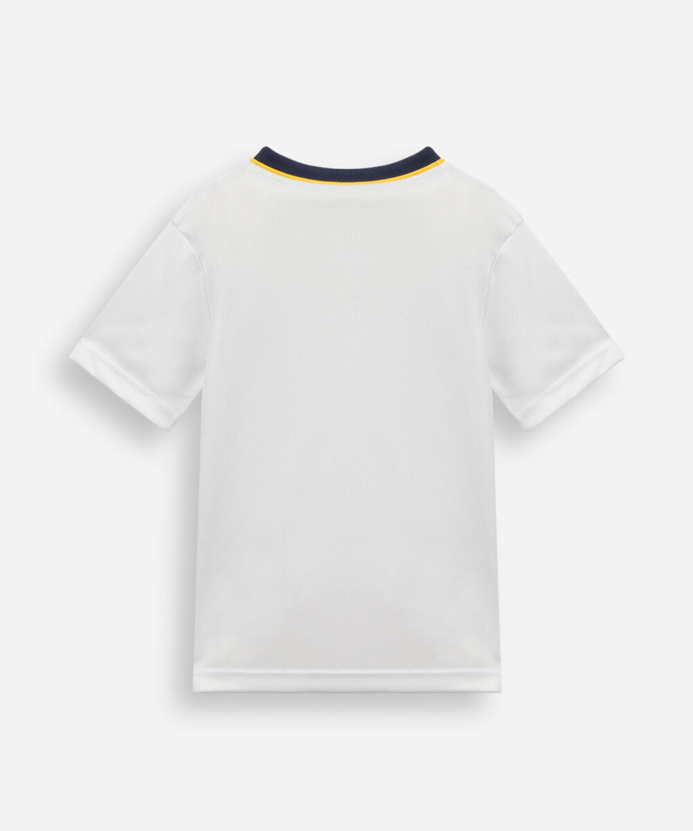 camiseta infantil manga curta real madrid off white