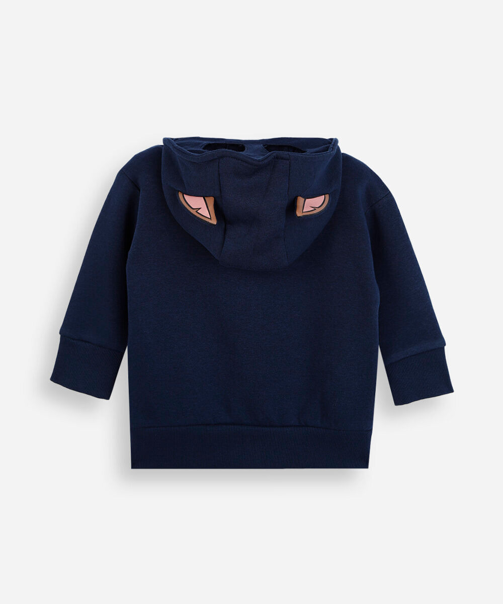 blusão infantil de moletom com capuz patrulha canina azul